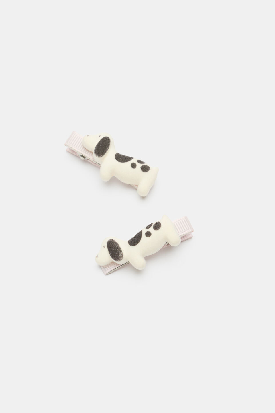 Flocked Dog Duck Clips  Classic Cream