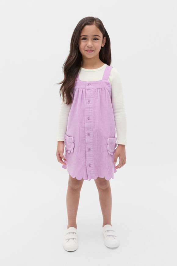 Scallop Cord Pinafore  Orchid  hi-res