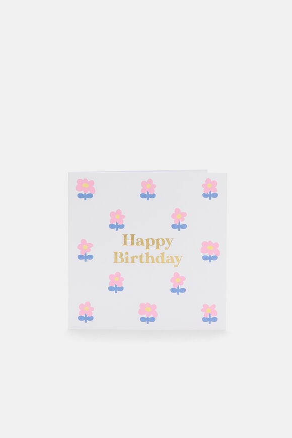 Happy Birthday Flowers Card  Multi  hi-res