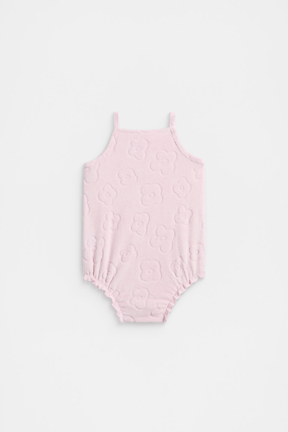 Terry Flower Romper  Berry
