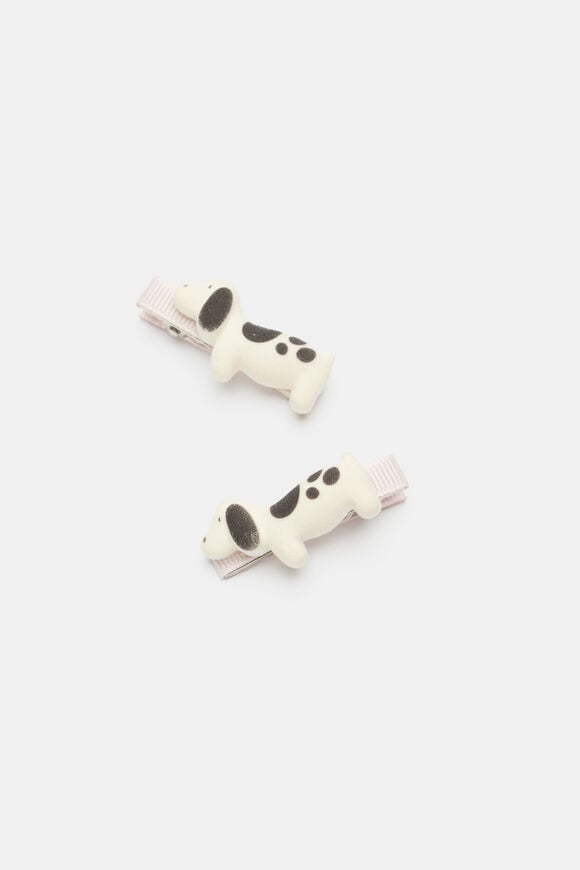 Flocked Dog Duck Clips  Classic Cream  hi-res