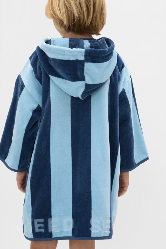 Swim Zip Poncho  Washed Navy Stripe  hi-res
