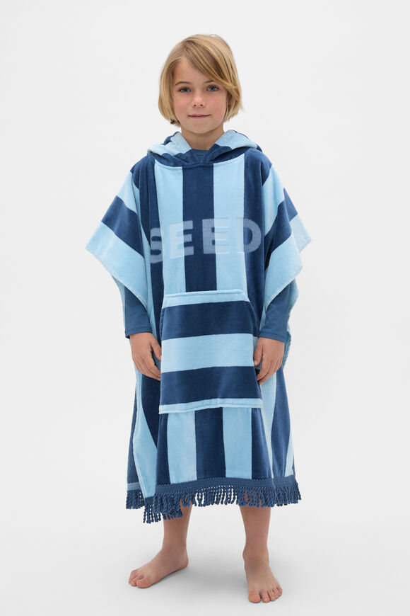 Hooded Towel  Washed Navy Stripe  hi-res