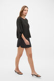 Core Linen Curve Hem Mini Skirt  Black  hi-res