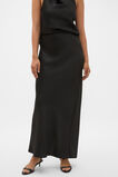 Satin Slip Column Skirt  Black  hi-res