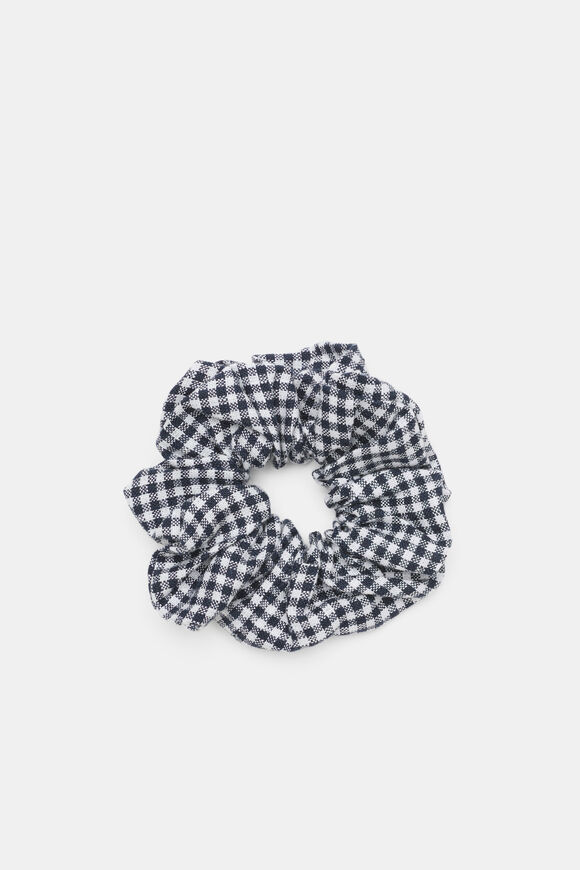 Linen Gingham Scrunchie  Twilight Blue Gingham  hi-res