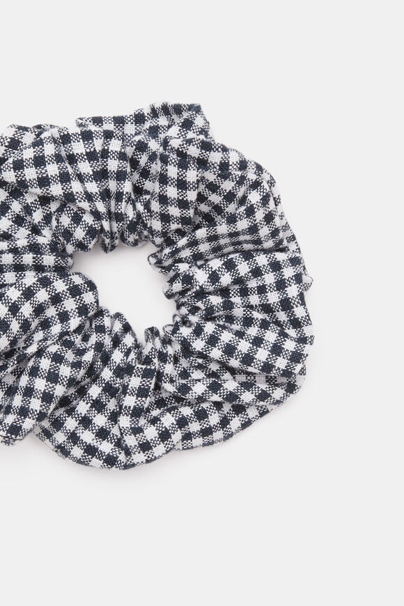 Linen Gingham Scrunchie  Twilight Blue Gingham  hi-res