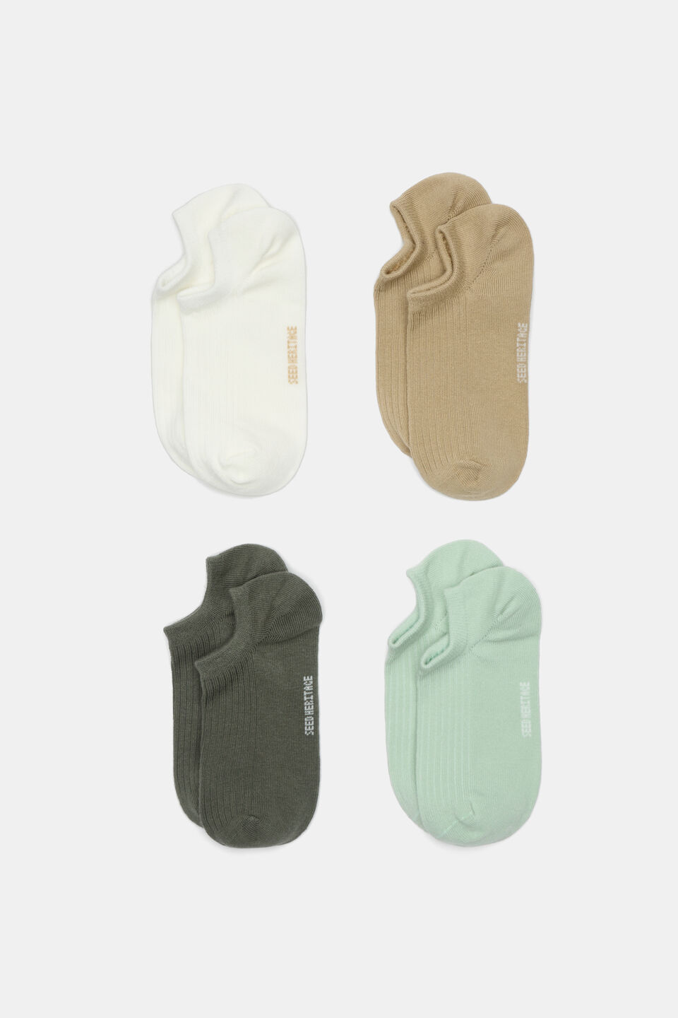 4 Pack Sneaker Sock  Soft Moss Multi