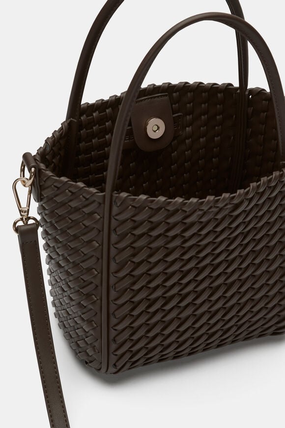 Woven Mini Crossbody Bag  Chocolate  hi-res