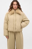 Faux Fur Collar Jacket  Caramel Clay  hi-res