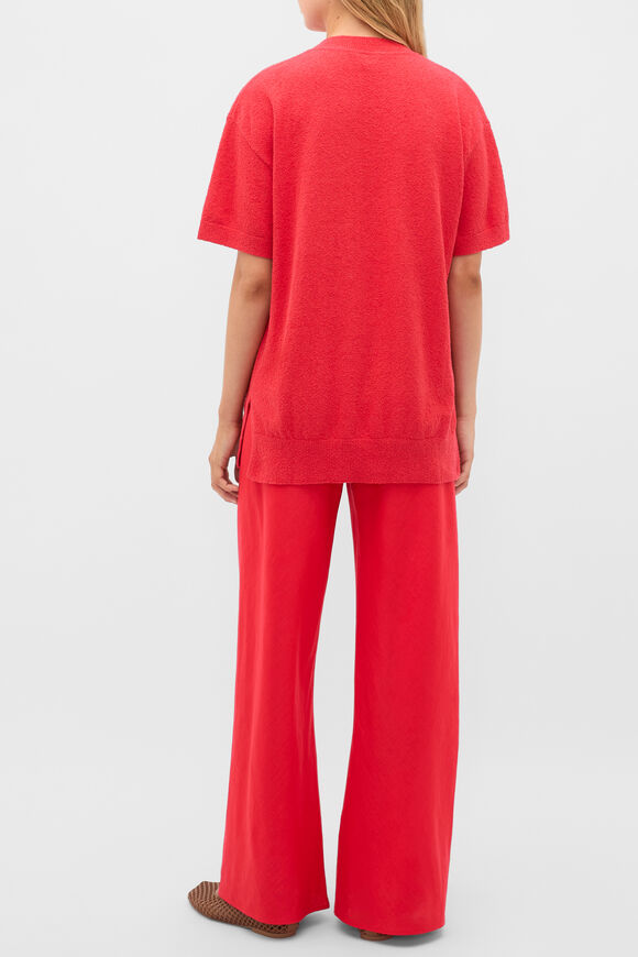 Boucle Oversized Knit Tee  Chilli Red  hi-res