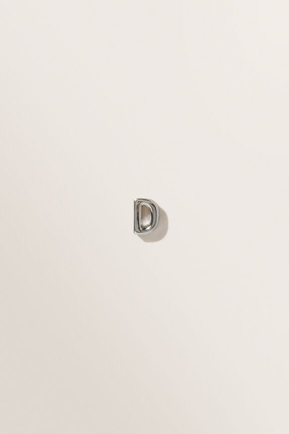 Silver Initial Charm  D  hi-res