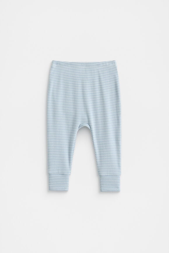 Core Rib Logo Legging  Blue Stripe  hi-res