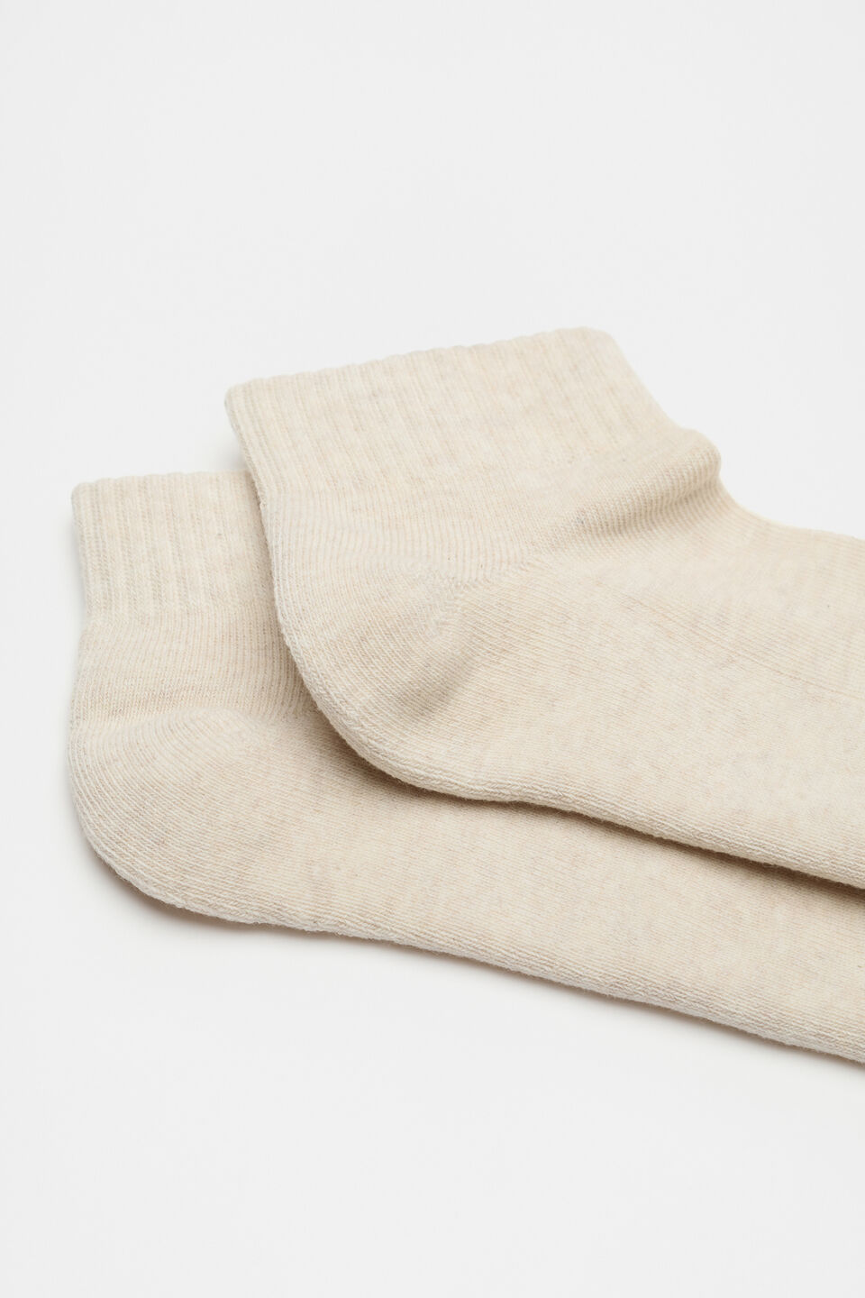 Cushioned Logo Ankle Sock  Soft Beige Marle