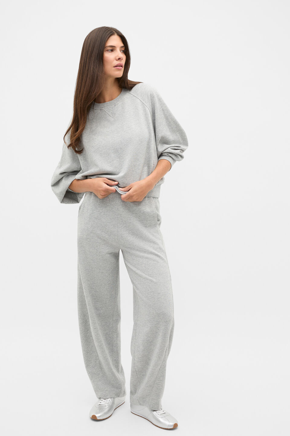 Soft Terry Crew Neck Sweat  Slate Marle