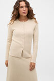 Double Knit Fitted Cardigan  Wheat Marle  hi-res