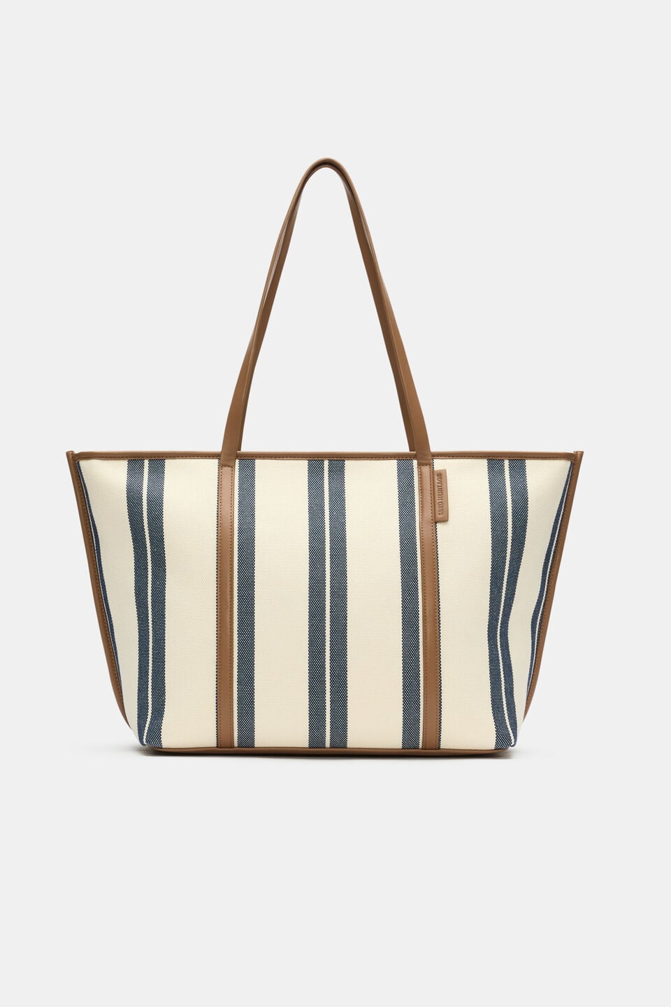 Trim Detail Stripe Tote  Twilight Blue