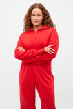 Double Knit Crop Zip Through  Chilli Red  hi-res