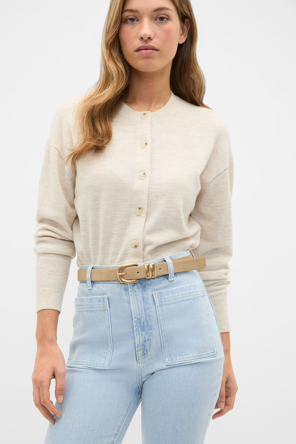 Billie Double Keeper Belt  Sandstone