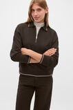 Cotton Terry Collared Sweat  Coffee Bean  hi-res