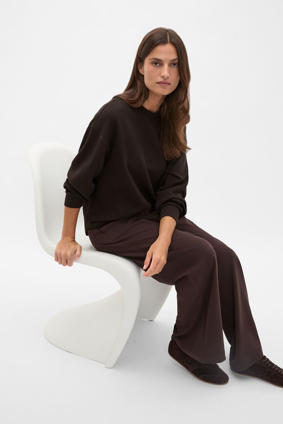 Ribbed Relaxed Sweat  Coffee Bean  hi-res