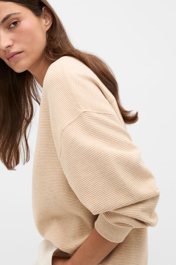 Ribbed Relaxed Sweat  Sandstone Marle  hi-res