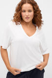 Cotton V Neck Relaxed Tee  Whisper White  hi-res