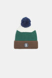Mini Rib Colourblock Beanie  Jungle Green  hi-res