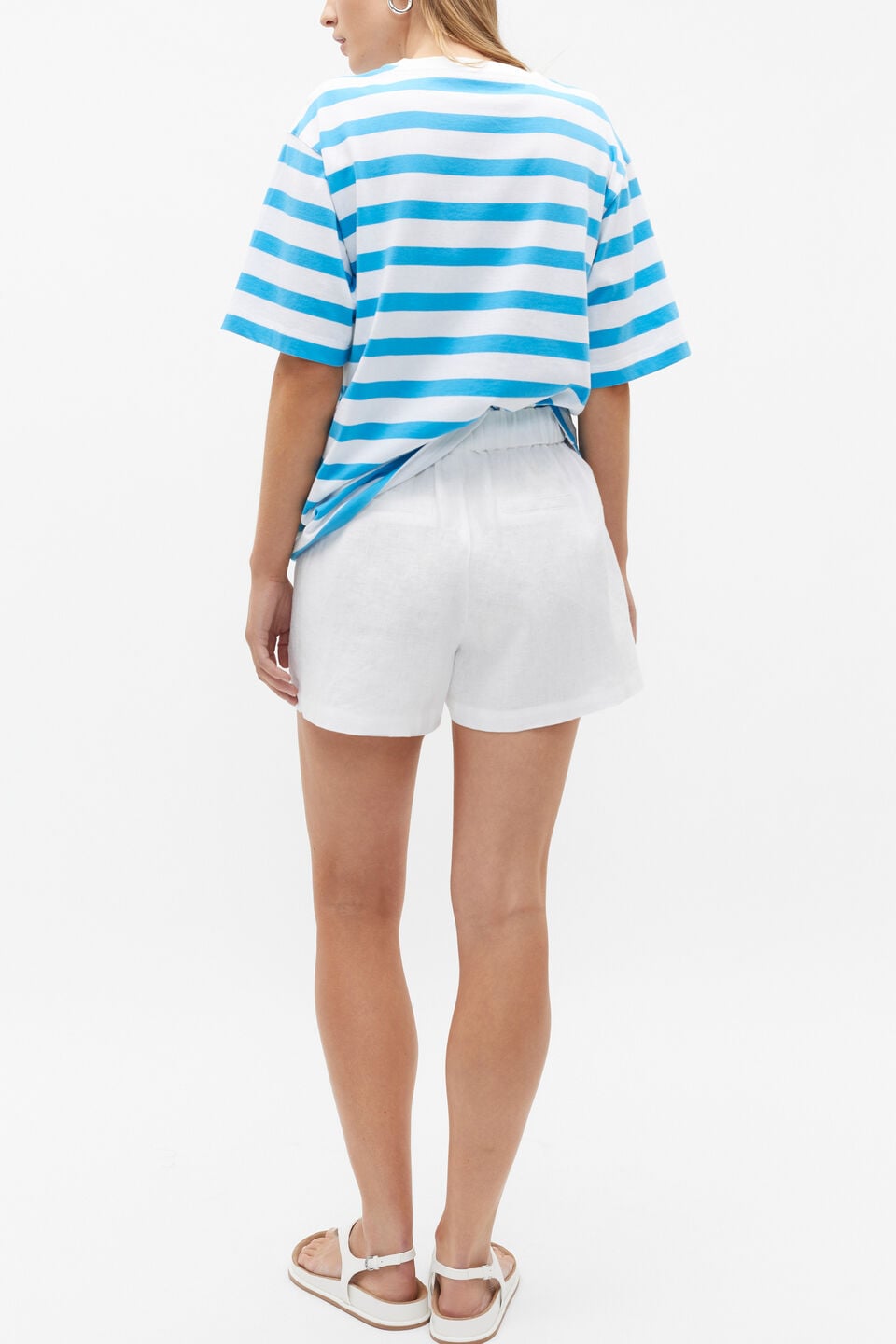 Core Linen Tie Waist Short  Whisper White
