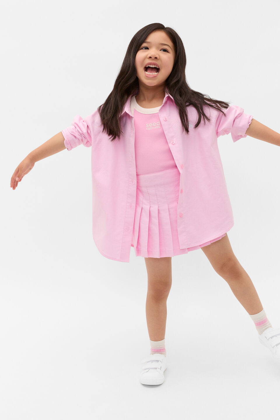 Pleat Oxford Skort  Candy Pink
