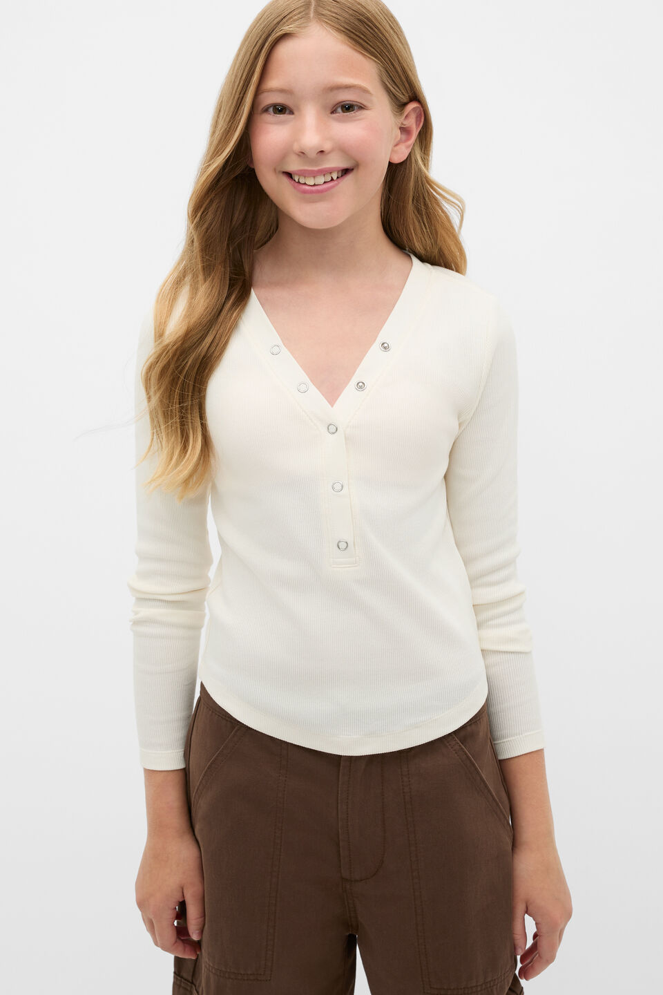 Placket Rib Tee  Classic Cream