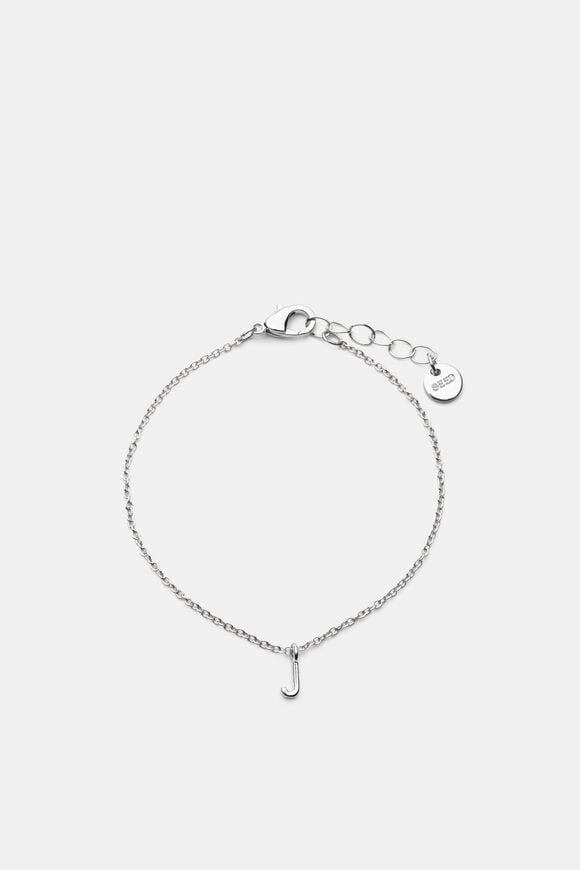 Silver Alphabet Bracelet  J  hi-res