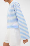 Boatneck Long Sleeve Top  Chalk Blue Stripe  hi-res