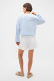 Boatneck Long Sleeve Top  Chalk Blue Stripe  hi-res