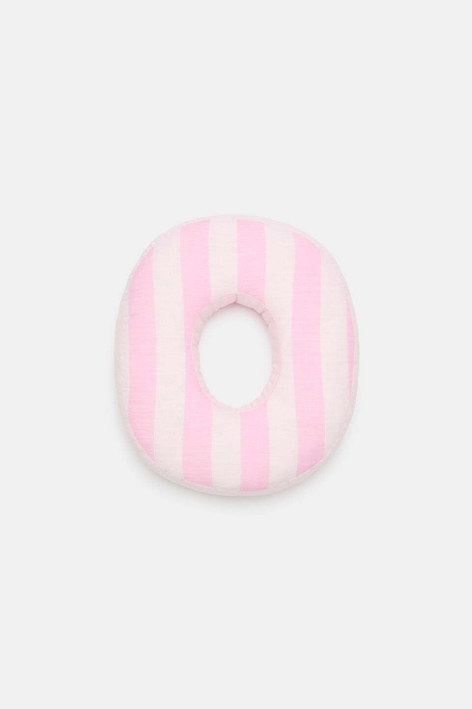 Pink Stripe Initial Cushion  O