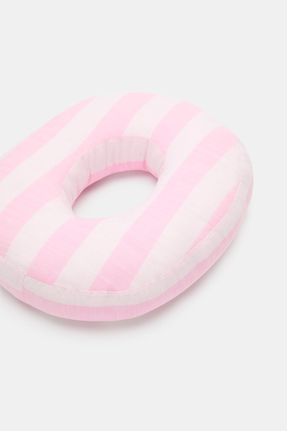 Pink Stripe Initial Cushion  O