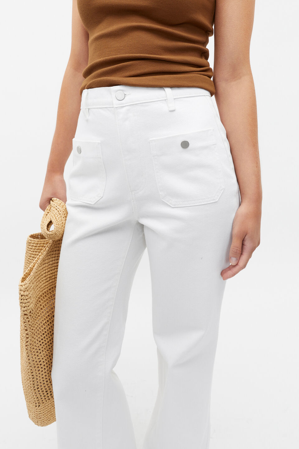 Denim Pocket Jean  White