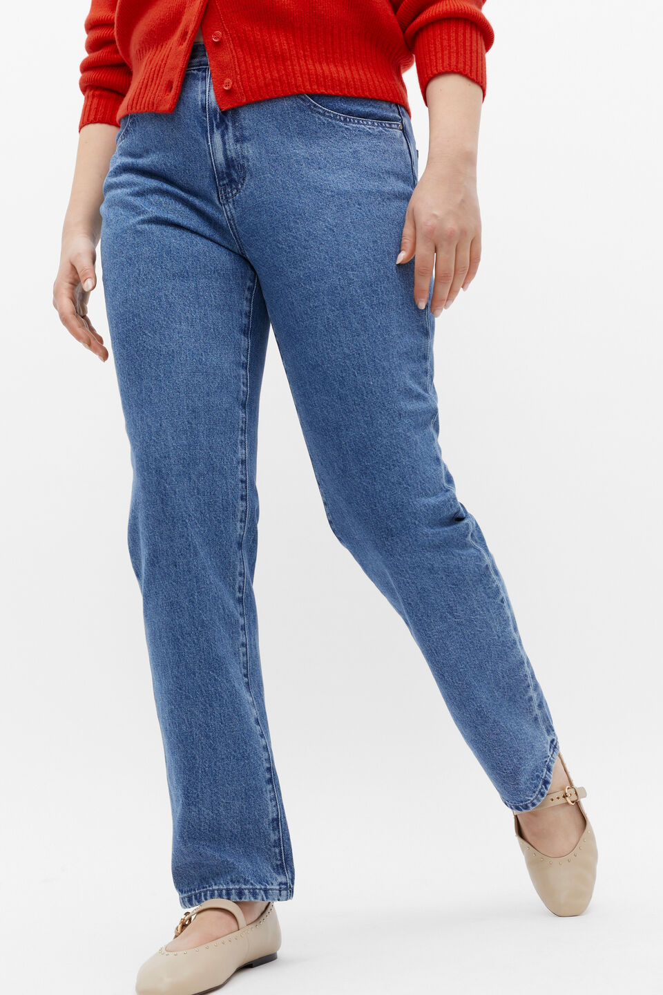 Denim Straight Leg Jean  Classic Blue Denim