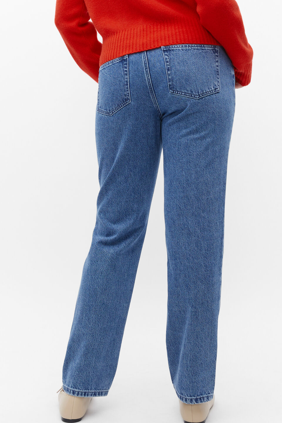 Denim Straight Leg Jean  Classic Blue Denim