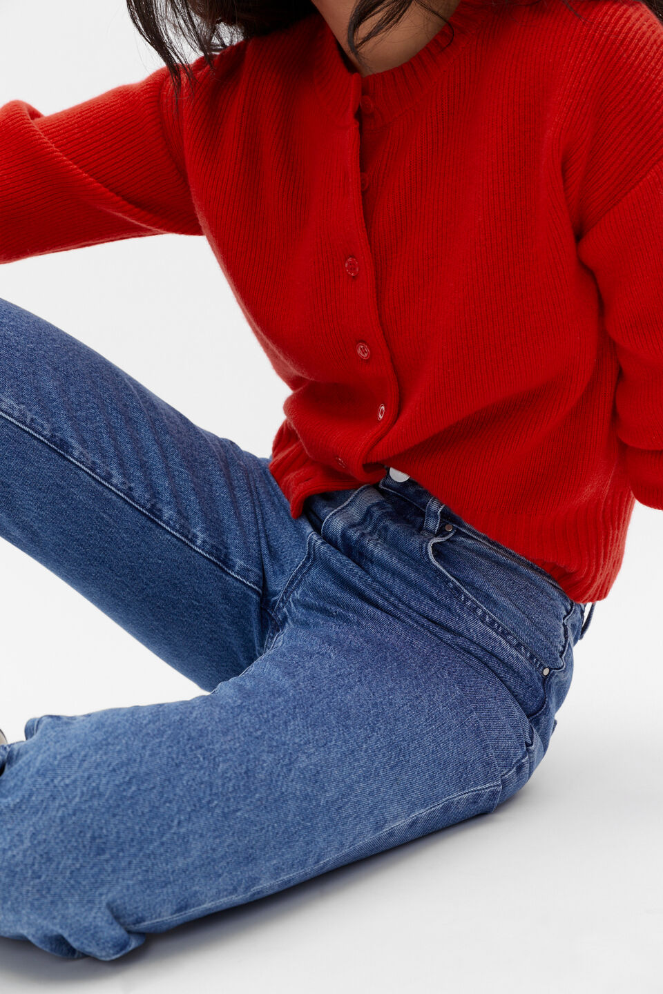 Denim Straight Leg Jean  Classic Blue Denim