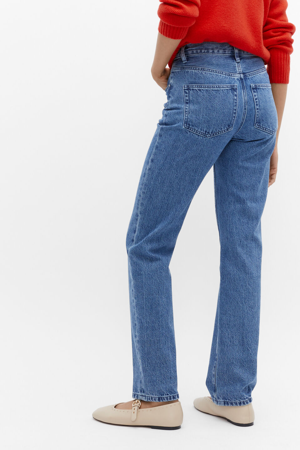 Denim Straight Leg Jean  Classic Blue Denim
