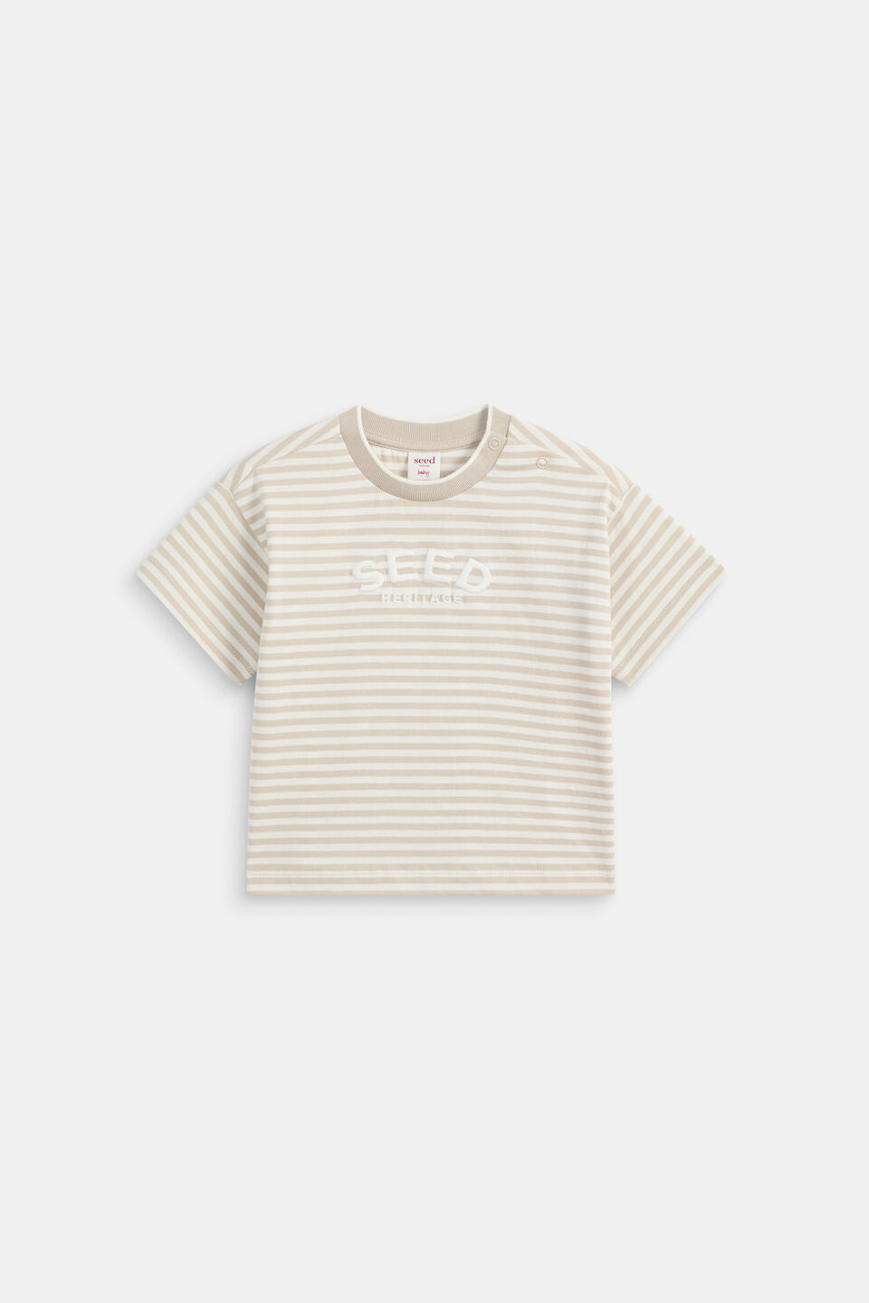 Core Stripe Logo Tee  Cool Stone