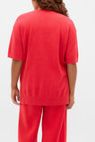 Boucle Oversized Knit Tee  Chilli Red  hi-res