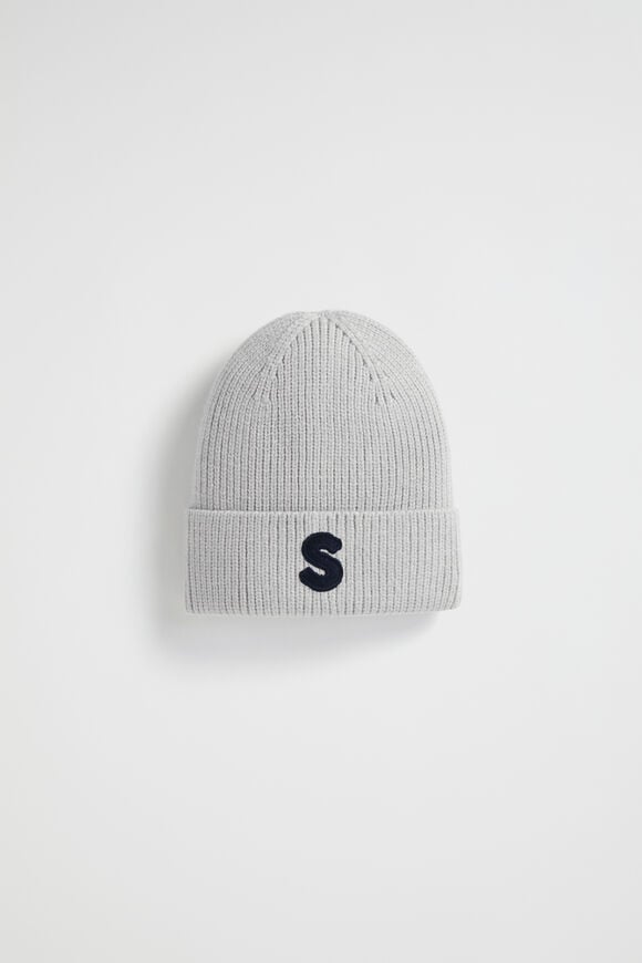 Rib Initial Beanie  S  hi-res