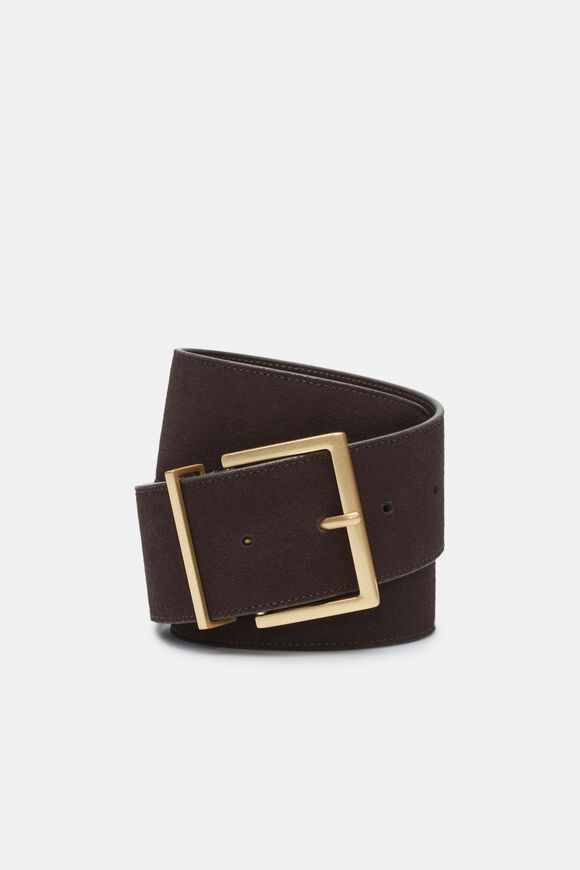 Olivia Wide Belt  Chocolate Suede  hi-res