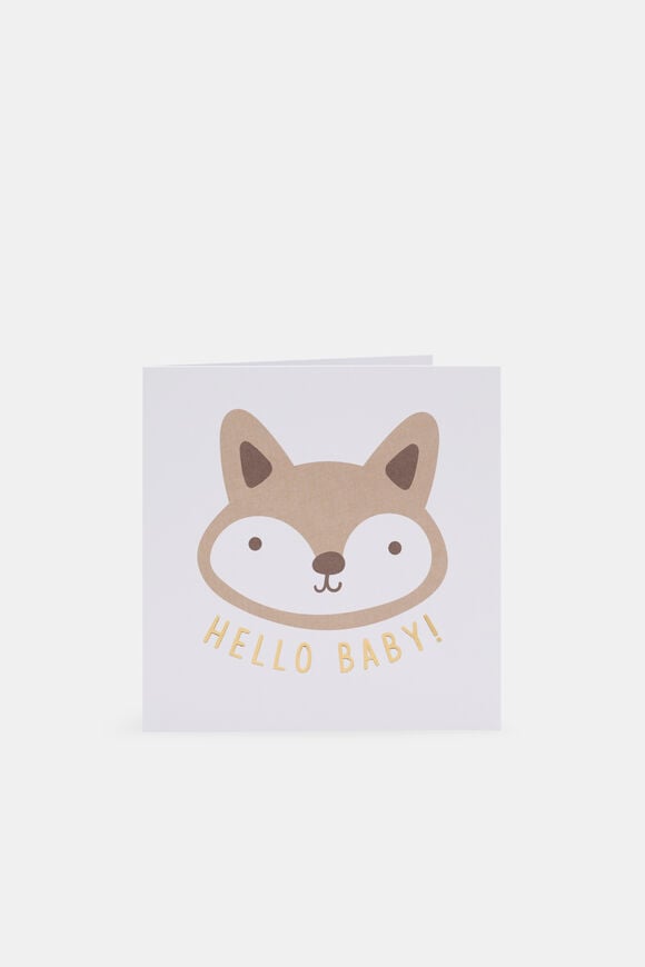 Hello Baby Fox Card  Multi  hi-res
