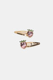 Strawberry Heart Jewel Snaps  Candy Pink  hi-res