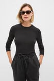 Core Rib Crew Neck Top  Black  hi-res