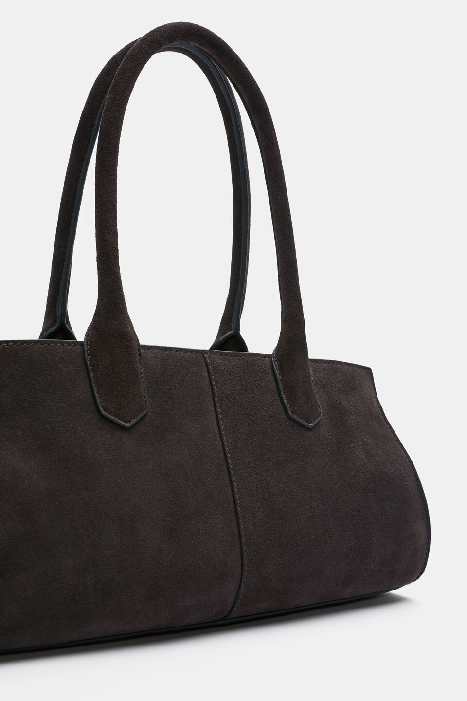 Suede East West Tote  Chocolate