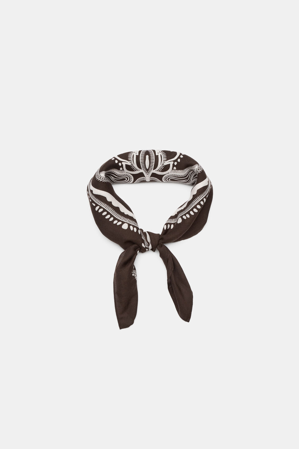 Printed Headscarf  Dark Espresso